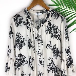 Do & De Floral Print dress Black White Large